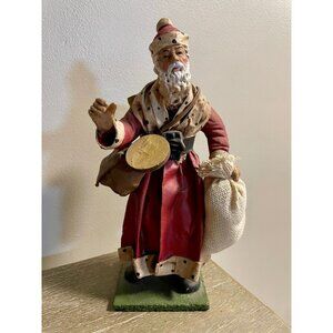 Vintage Cartapesta Italian 9" Paper Mache Old World Santa Claus
